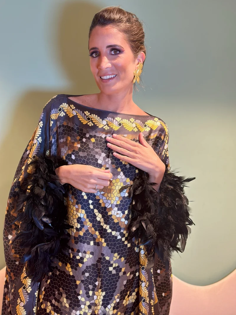 Robe Mosaïque dorée et noire