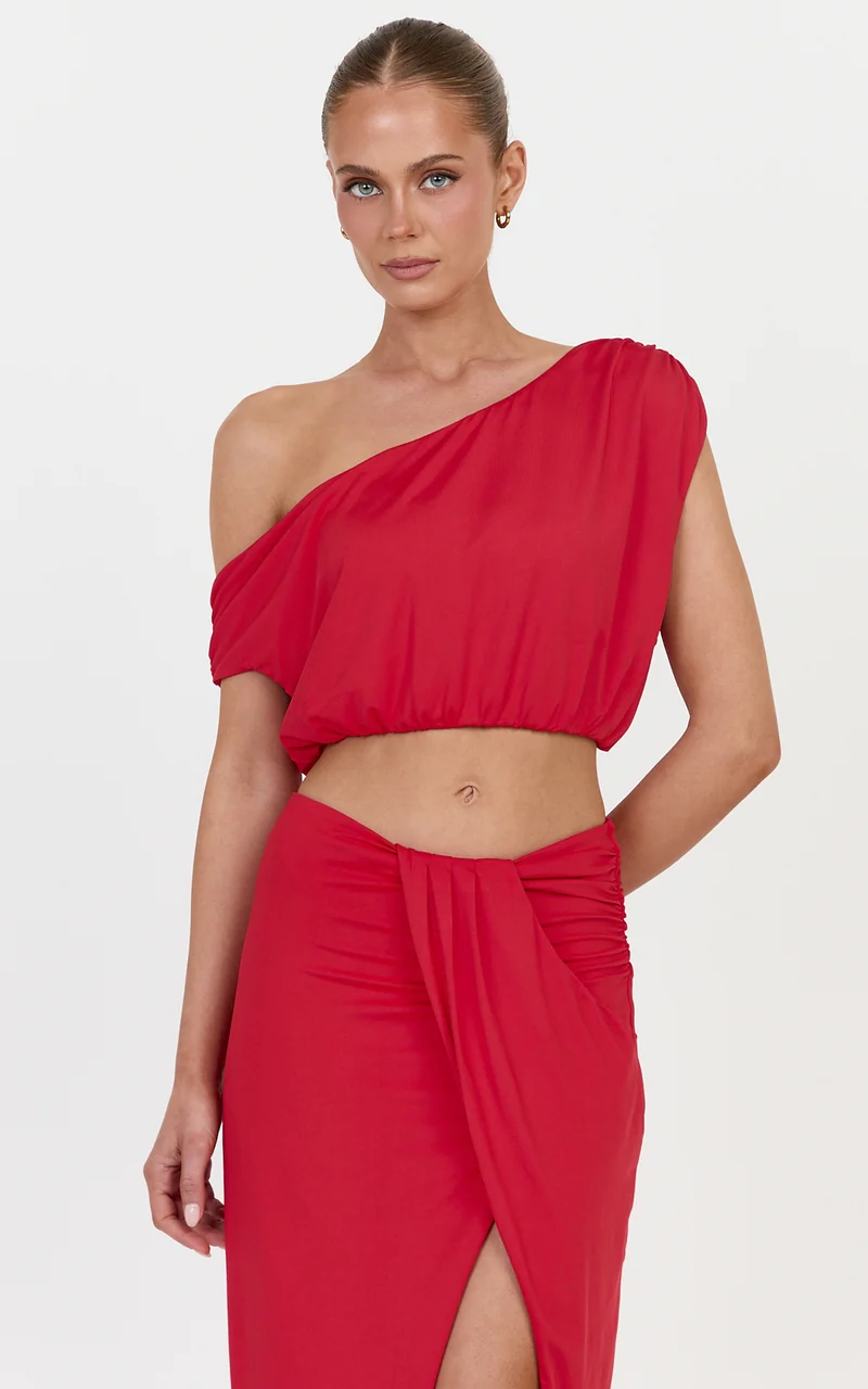 Rafaela Top - Off The Shoulder Top in Red