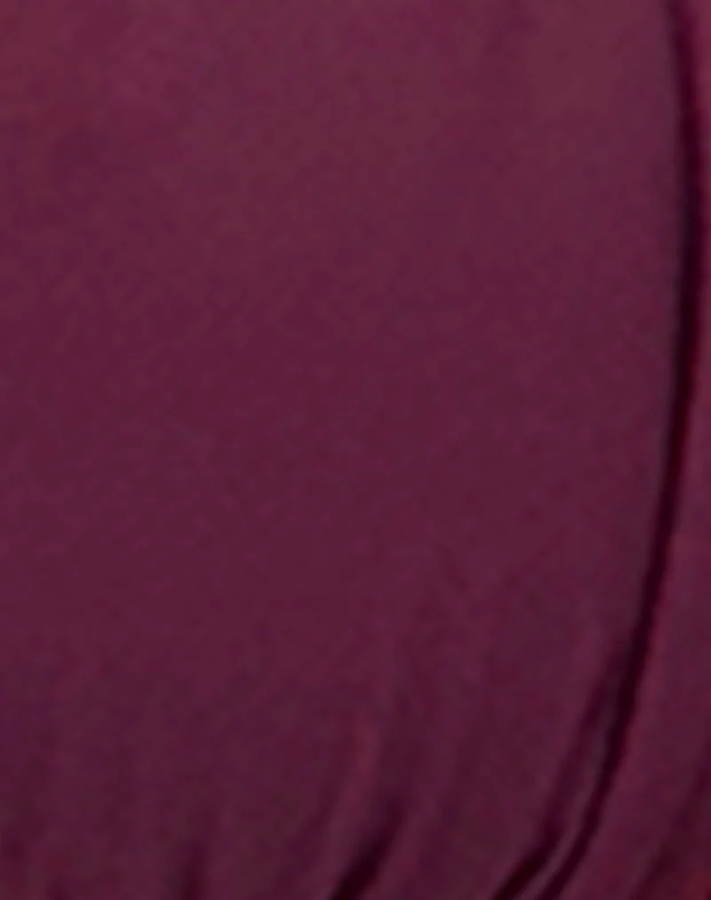 Top de bikini Pami en vin chatoyant avec bretelle et nœud Sakura