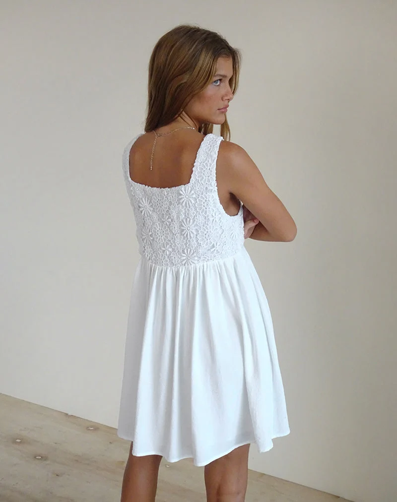 Mini robe Liselotte en ivoire
