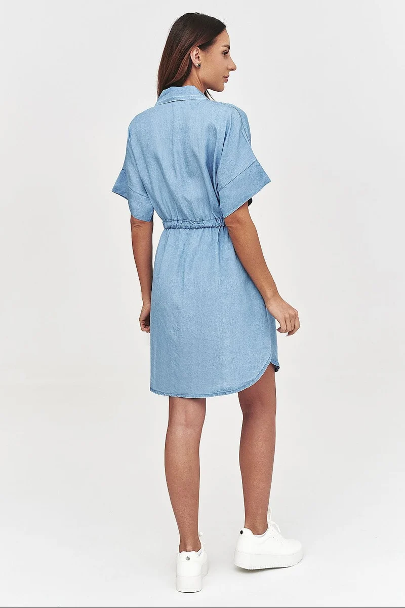 Robe chemise courte en jean casual