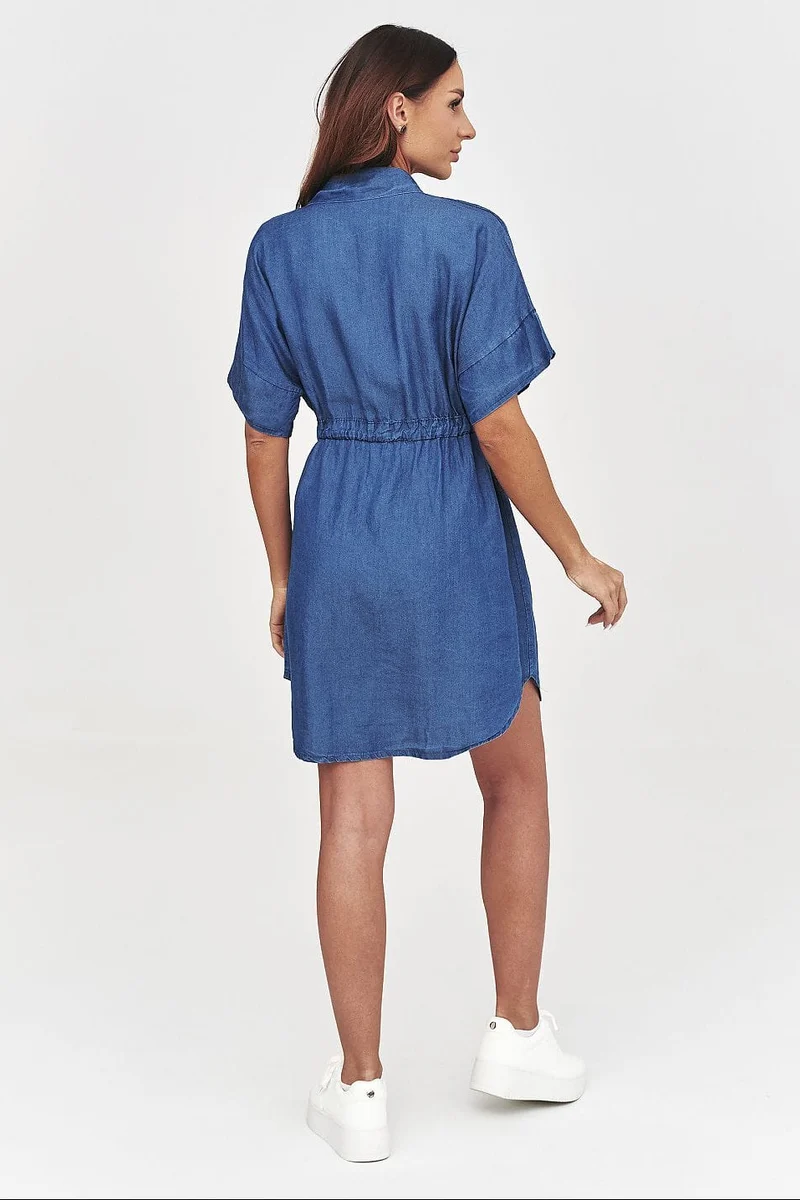 Robe en jean courte manches courtes