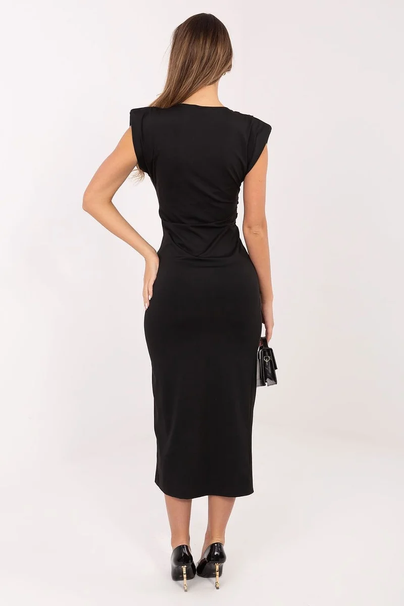 Robe de soirée chic fendue noire