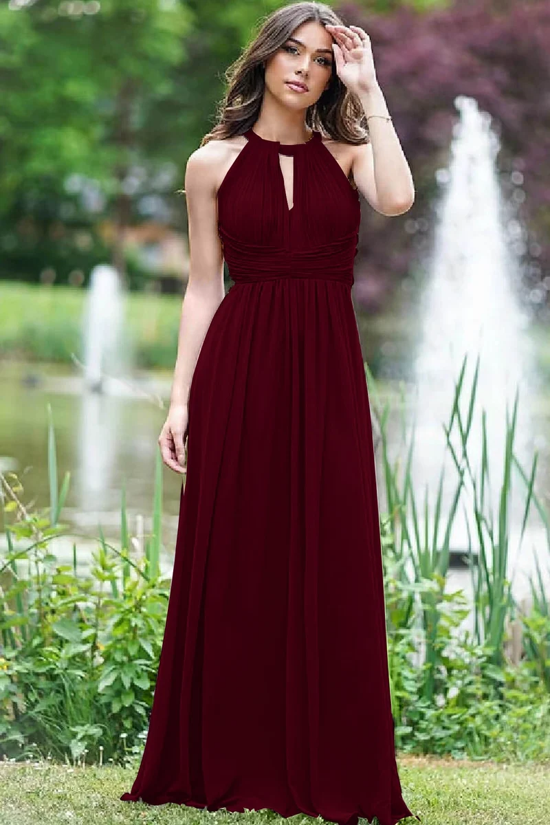 Robe de bal élégante lilas à dos nu et sans manches