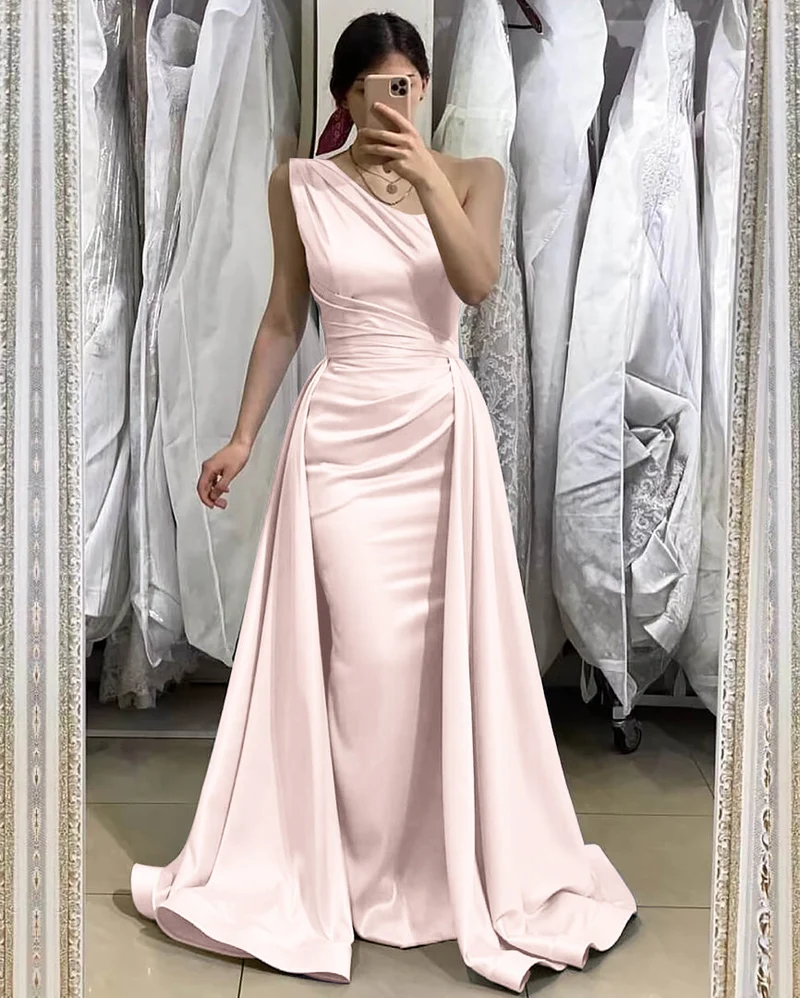 Robe de bal sirène bleu clair à une épaule et jupe amovible 27Prom