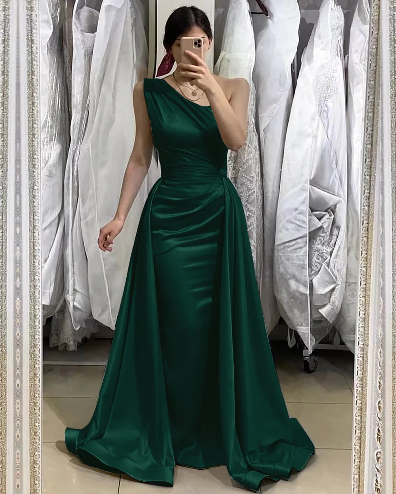 Robe de bal sirène bleu clair à une épaule et jupe amovible 27Prom