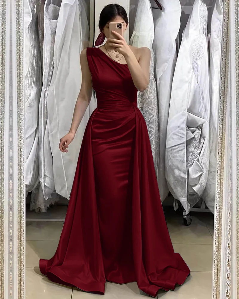 Robe de bal sirène bleu clair à une épaule et jupe amovible 27Prom