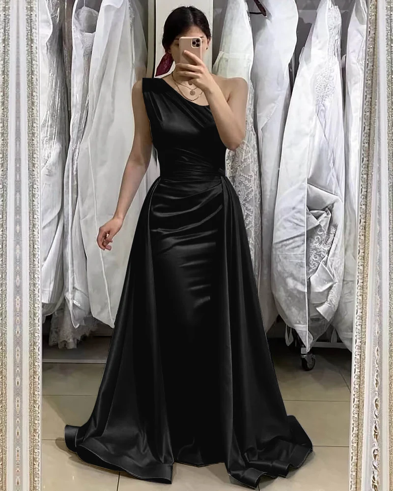 Robe de bal sirène bleu clair à une épaule et jupe amovible 27Prom