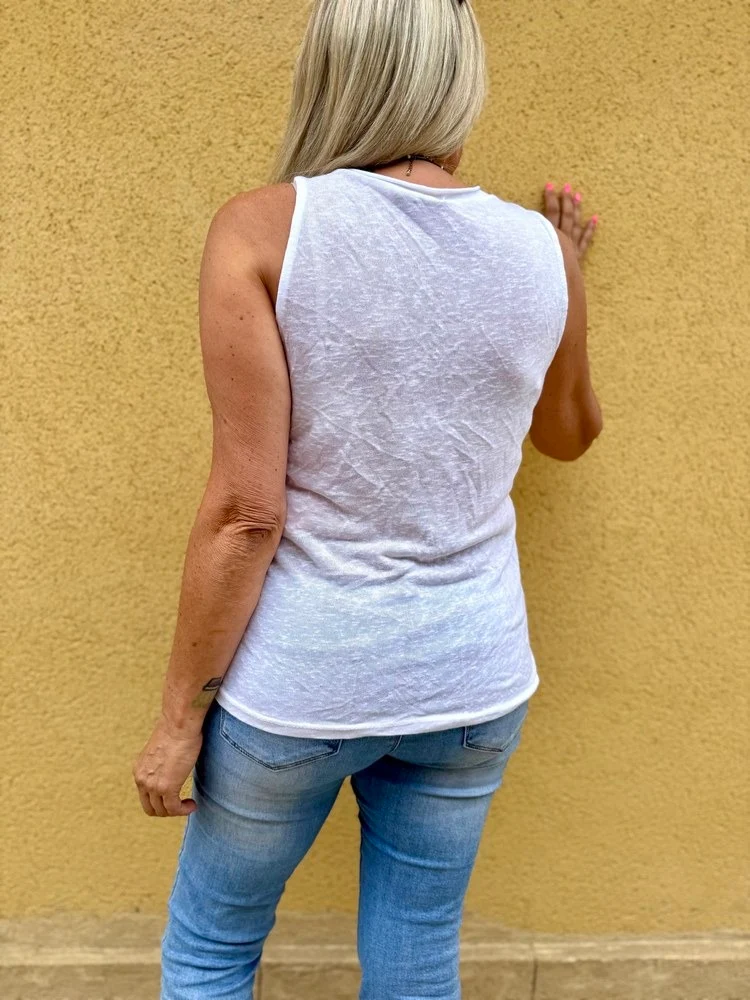 Débardeur en viscose Sofian blanc