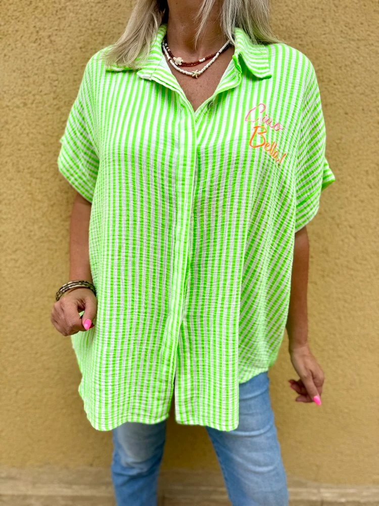 Chemise en gaze de coton Ciao bella vert