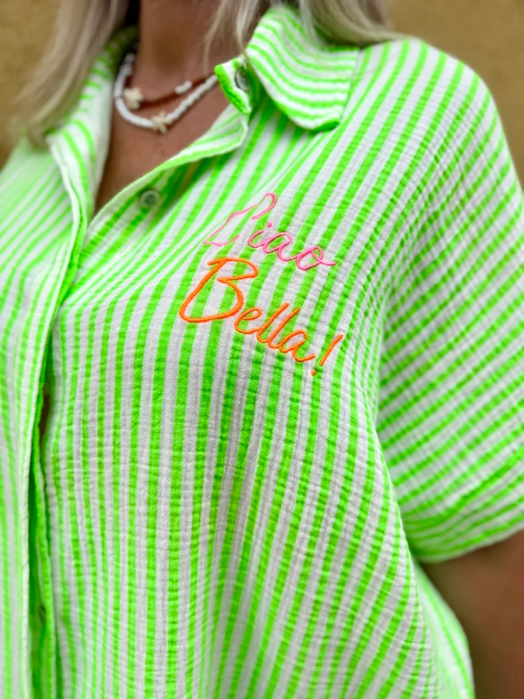 Chemise en gaze de coton Ciao bella vert