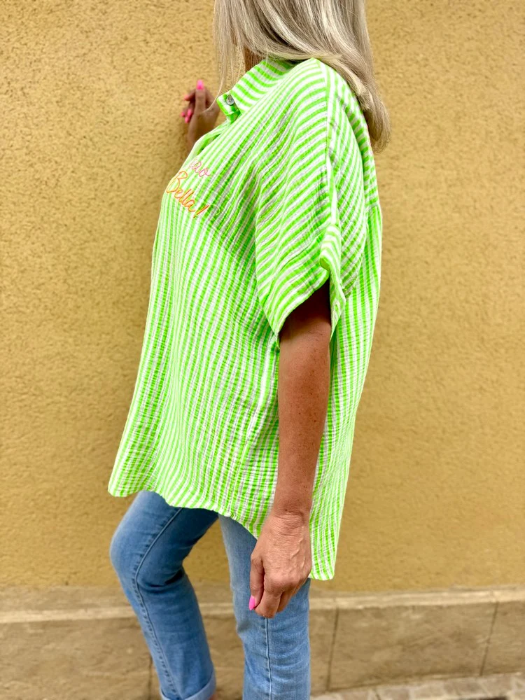 Chemise en gaze de coton Ciao bella vert