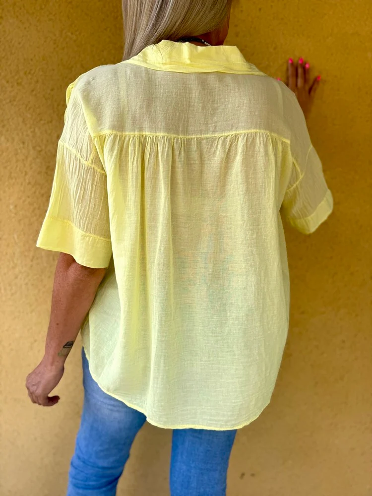 Tunique en voile de coton Florina jaune