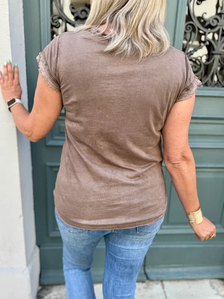 Teeshirt Poisson marron glacé