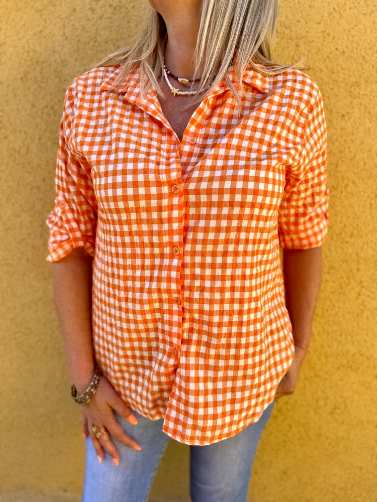 Chemise en Vichy Emilia orange
