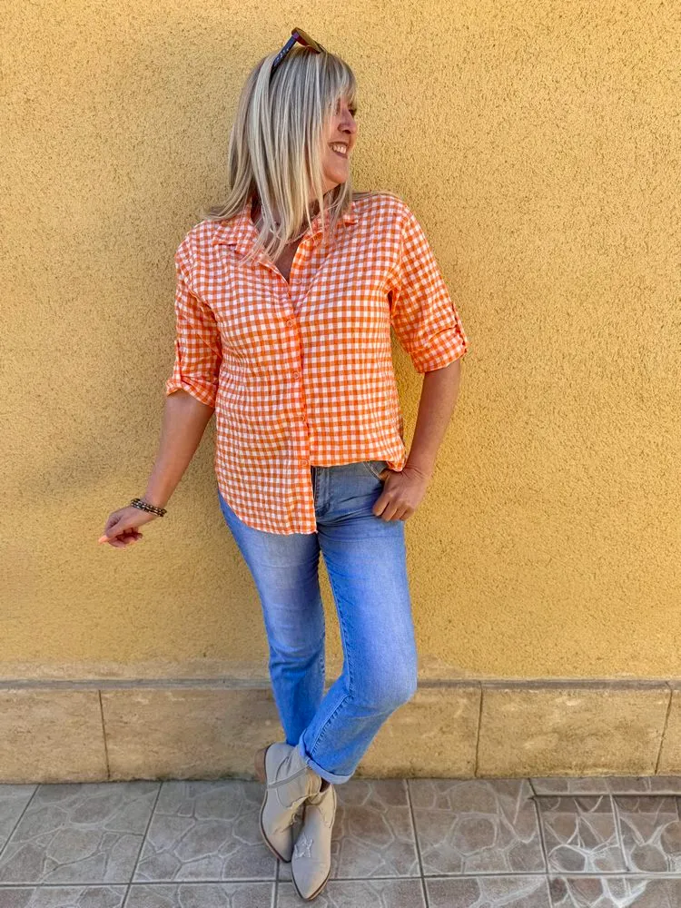 Chemise en Vichy Emilia orange