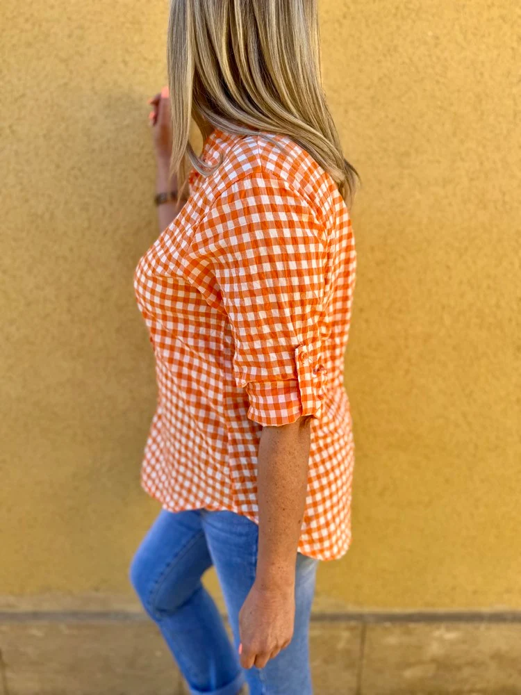 Chemise en Vichy Emilia orange