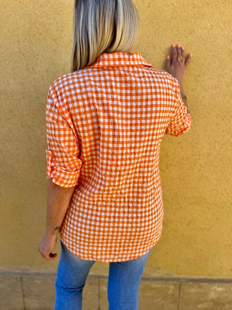 Chemise en Vichy Emilia orange