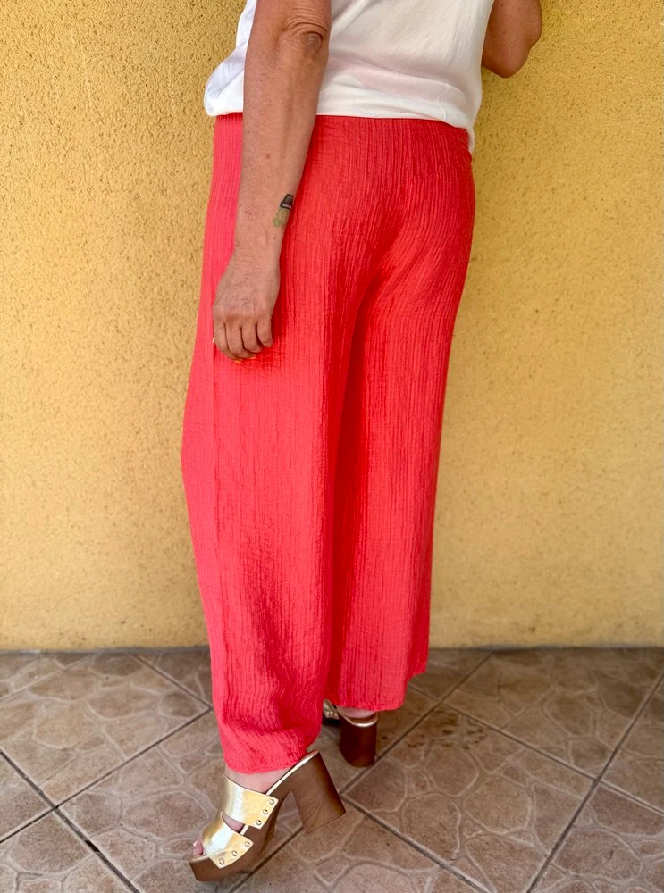 Pantalon fluide Nino corail