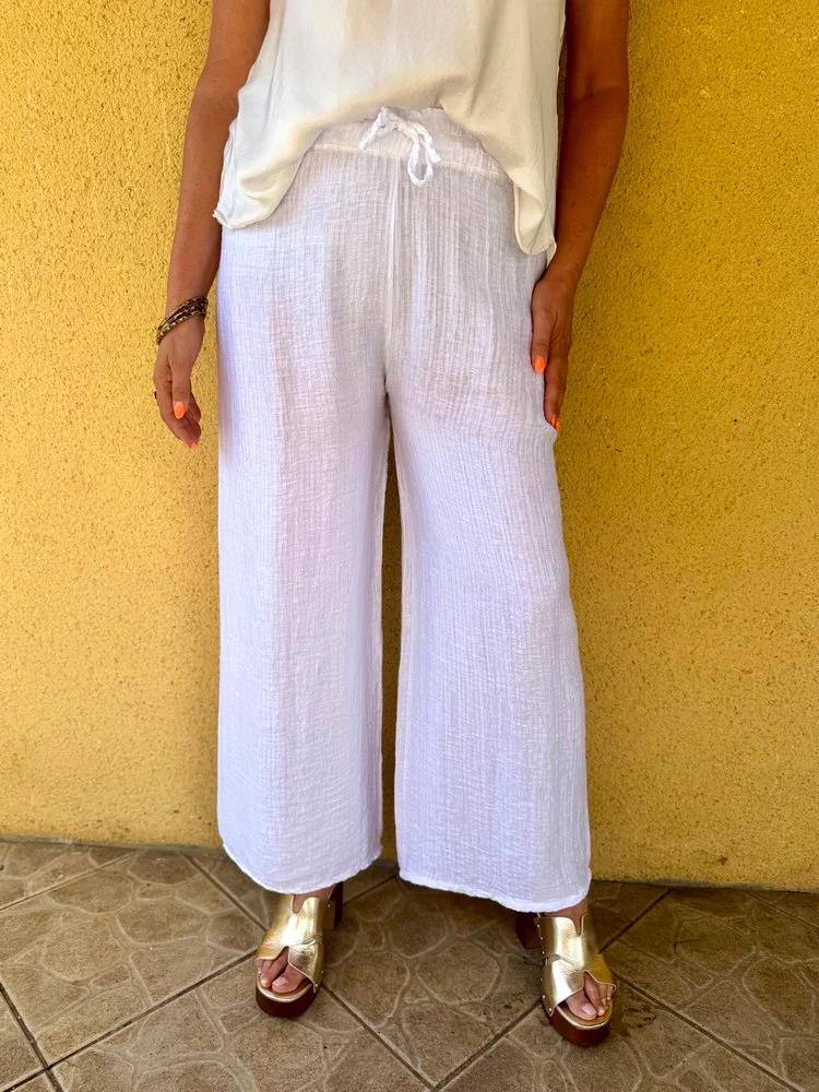Pantalon fluide Nino blanc