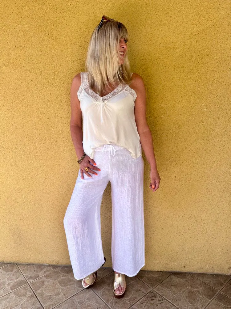 Pantalon fluide Nino blanc