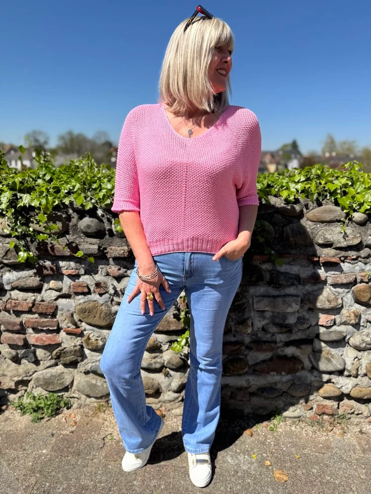 Pull ajouré Mathéo rose