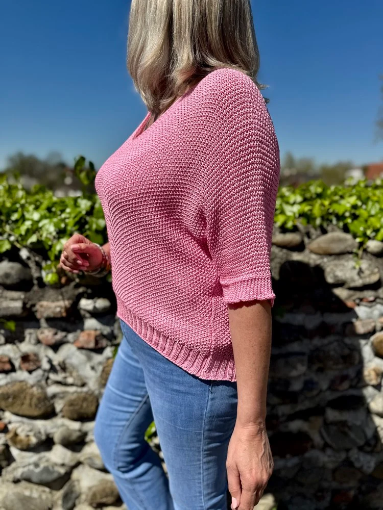 Pull ajouré Mathéo rose