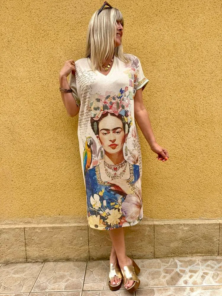 Robe fluide dorée Elisa Believe