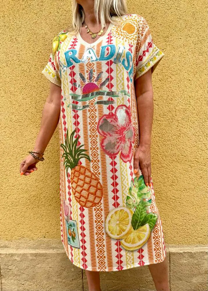 Robe fluide dorée Elisa Paradise