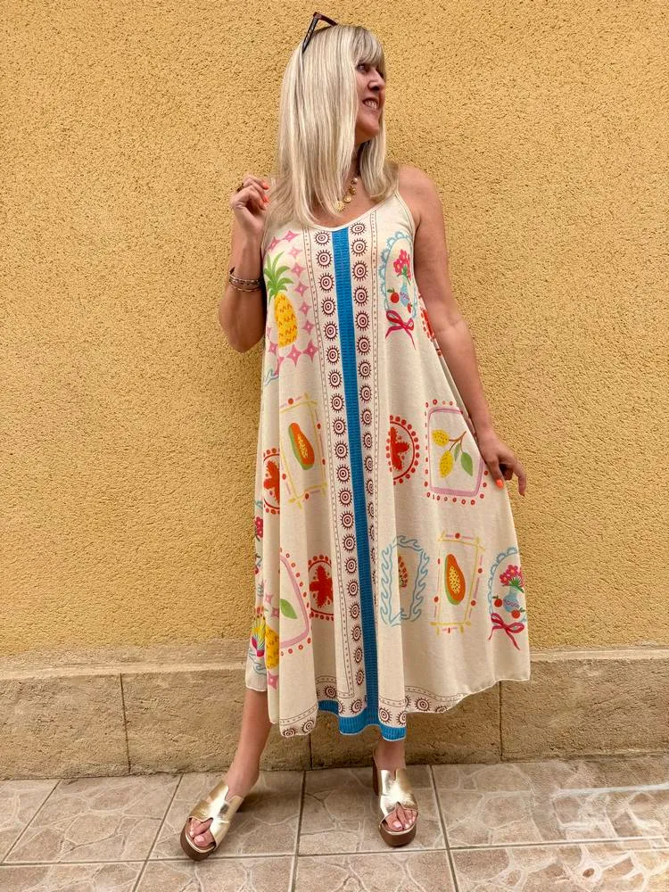 Robe à bretelles Lola Fruits et Océan