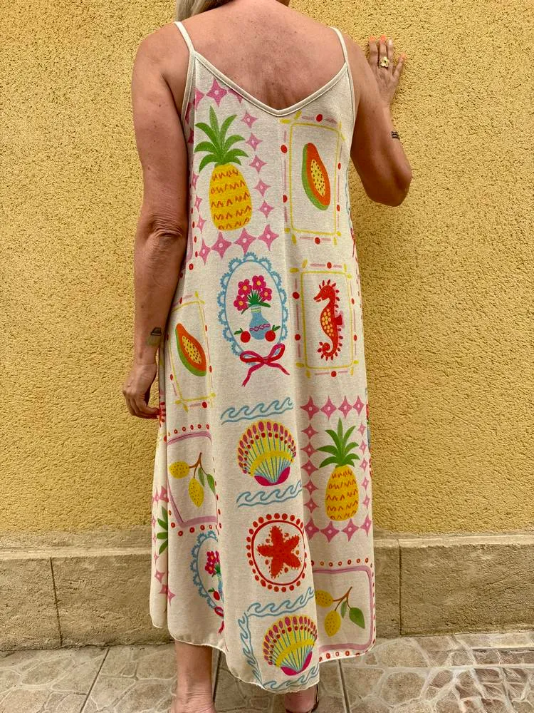 Robe à bretelles Lola Fruits et Océan
