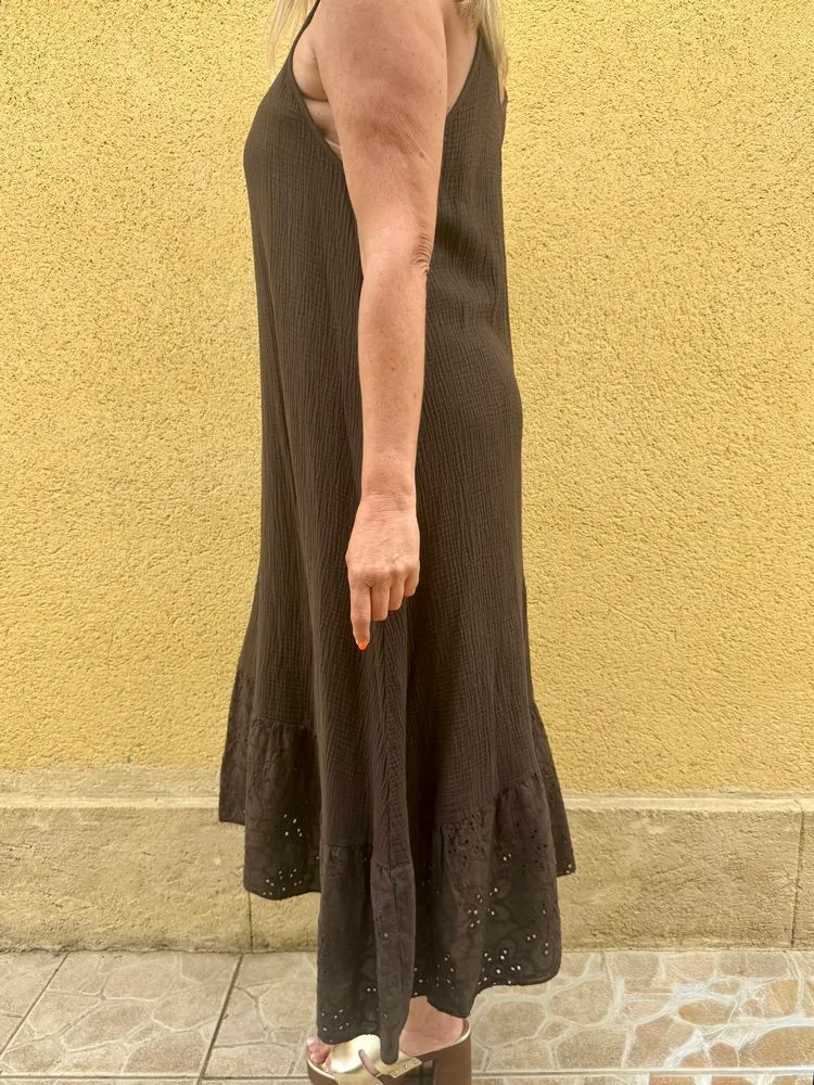 Robe en gaze de coton Gabriella chocolat