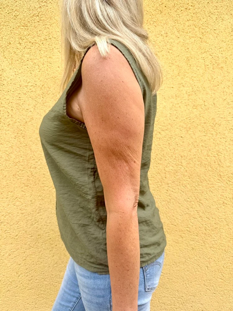 Teeshirt fluide en viscose Carlo kaki