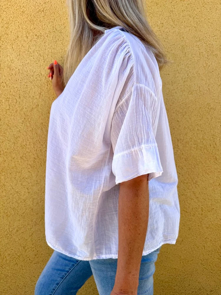 Tunique en voile de coton Florina blanc
