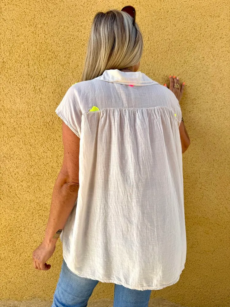 Tunique en voile de coton Alicia beige