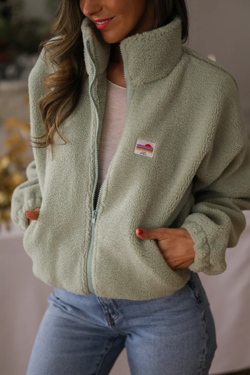 Veste polaire Johane vert d'eau