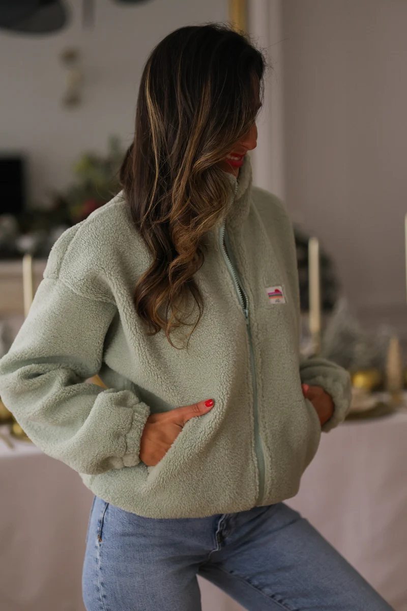 Veste polaire Johane vert d'eau