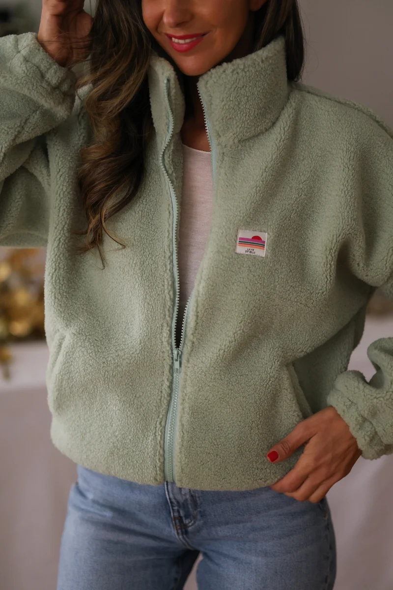Veste polaire Johane vert d'eau