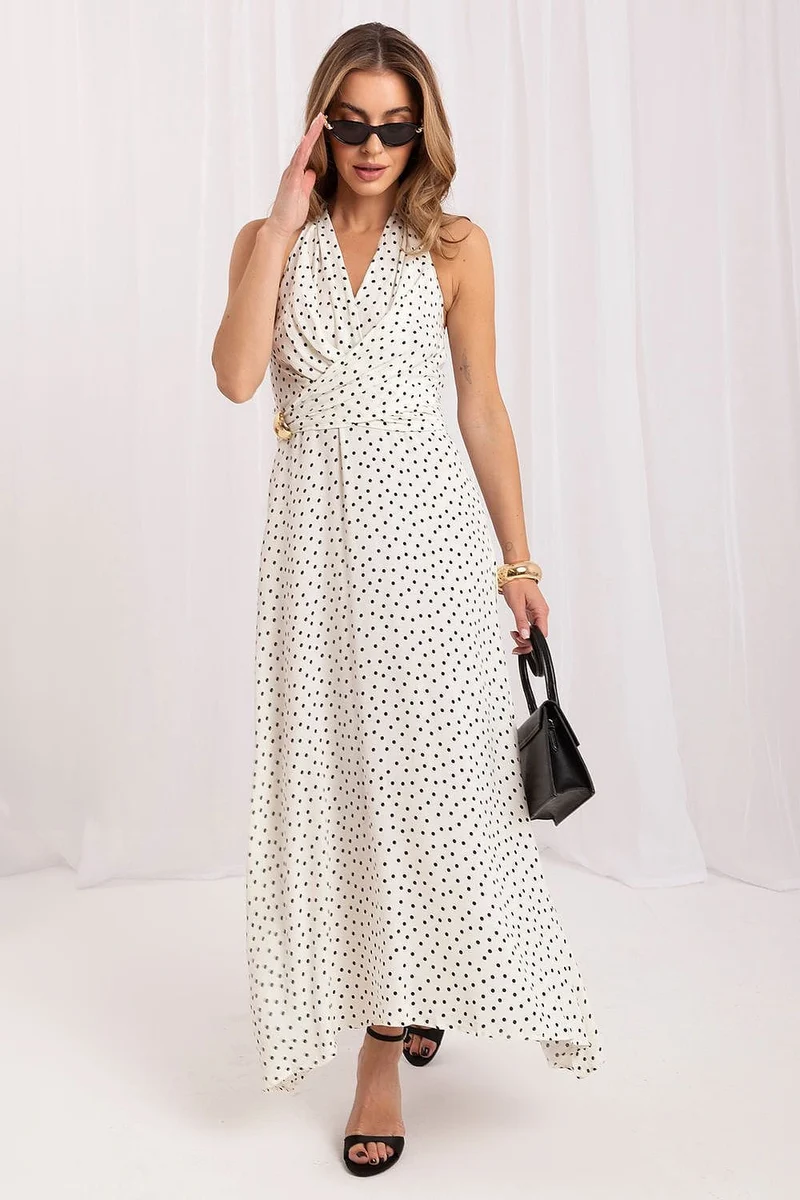 Robe été longue fluide à pois