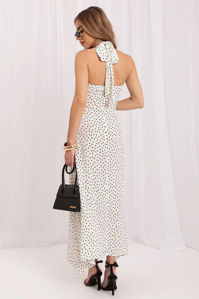 Robe été longue fluide à pois