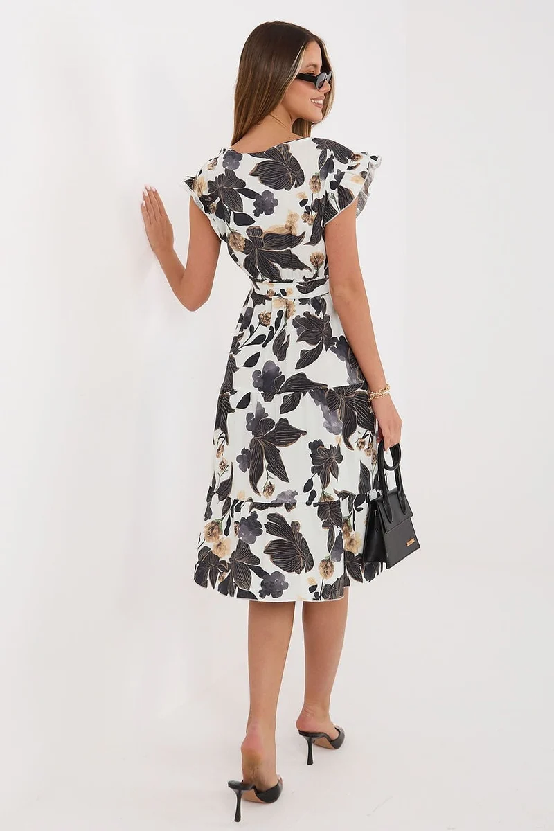 Robe été florale manches courtes
