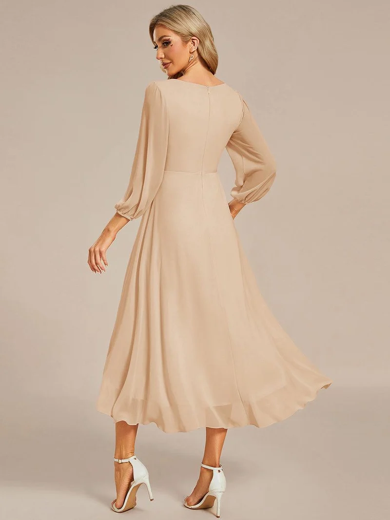 ever BRIAR|Robe de soirée en mousseline avec col en V et manches 3/4 élégantes