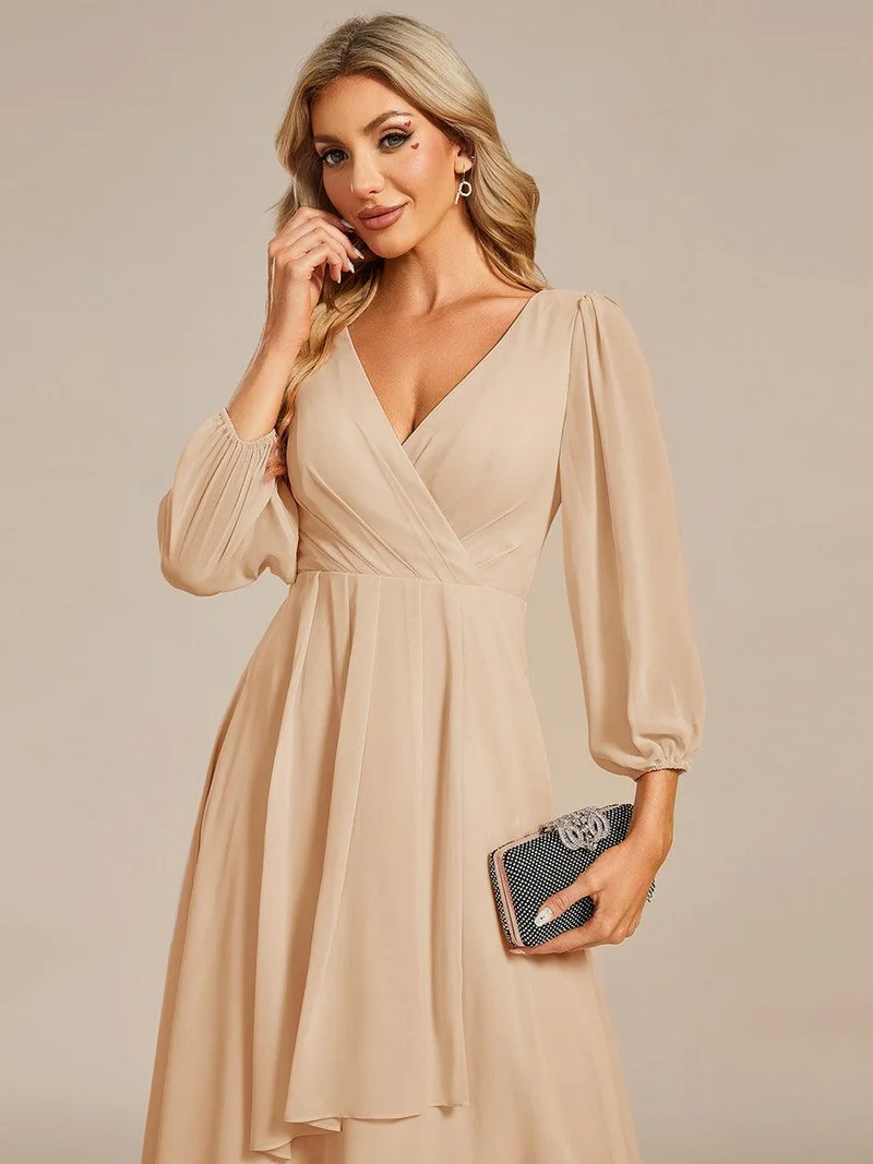 ever BRIAR|Robe de soirée en mousseline avec col en V et manches 3/4 élégantes