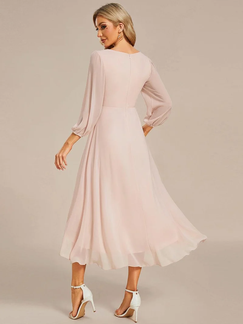 ever BRIAR|Robe de soirée en mousseline avec col en V et manches 3/4 élégantes