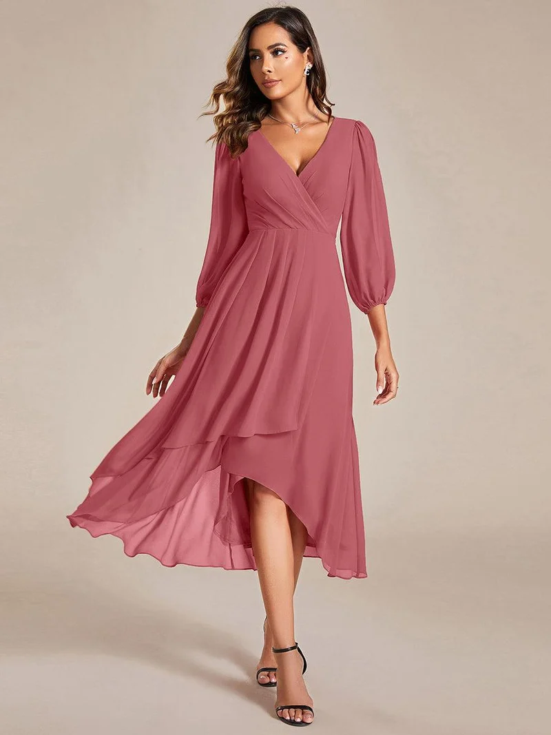 ever BRIAR|Robe de soirée en mousseline avec col en V et manches 3/4 élégantes