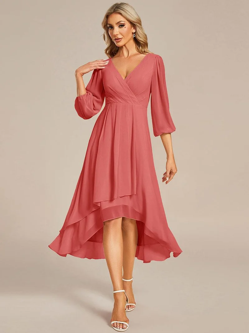 ever BRIAR|Robe de soirée en mousseline avec col en V et manches 3/4 élégantes