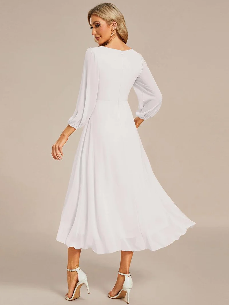 ever BRIAR|Robe de soirée en mousseline avec col en V et manches 3/4 élégantes