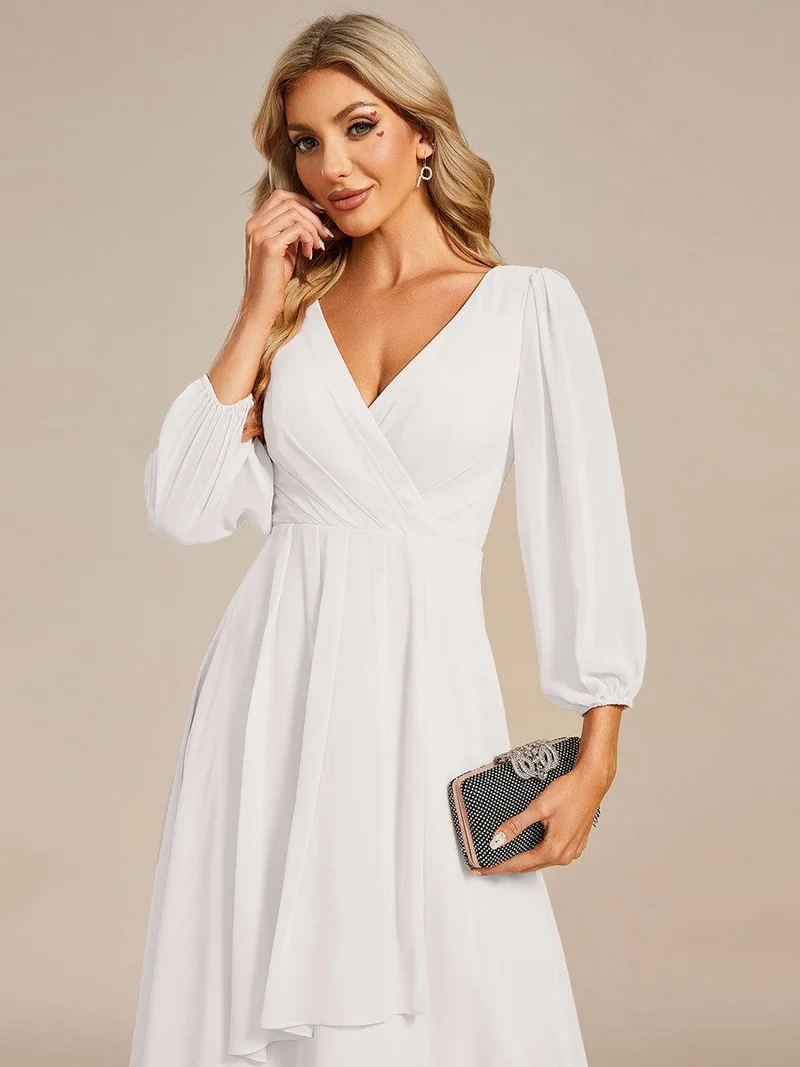 ever BRIAR|Robe de soirée en mousseline avec col en V et manches 3/4 élégantes