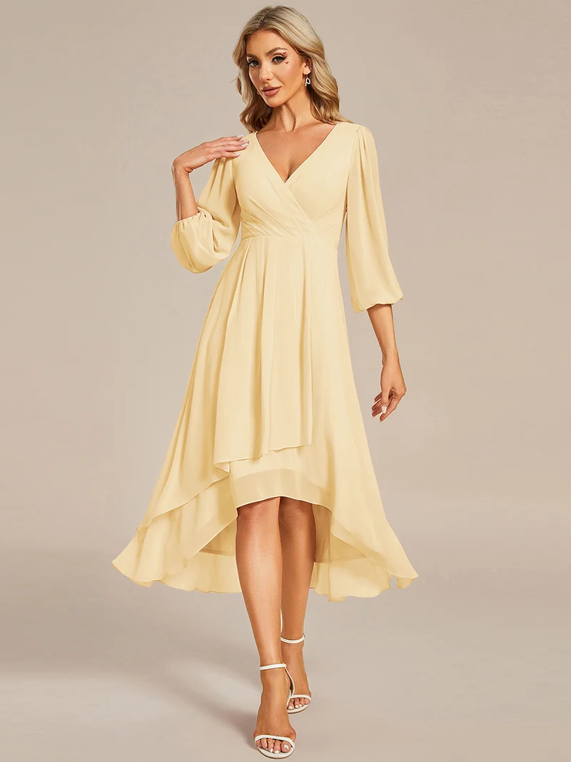 ever BRIAR|Robe de soirée en mousseline avec col en V et manches 3/4 élégantes