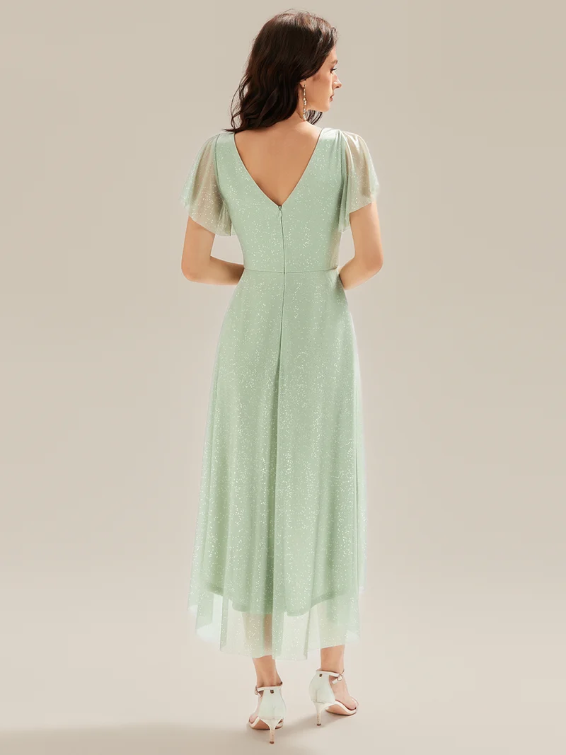 ever MIA|Robe d’invité de mariage en paillettes avec volants